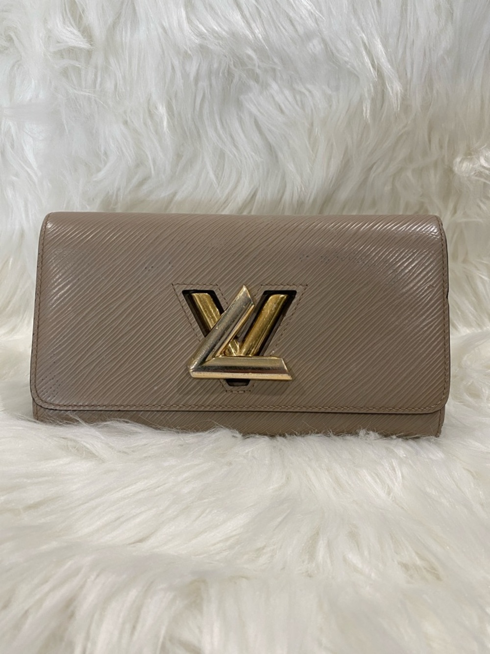 Louis Vuitton Taupe Epi Leather Twist Wallet